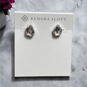 NWT! Kendra Scott Tessa Silver Stud Earrings in Dichroic Glass